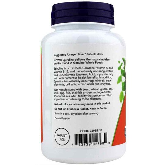 Spirulina 500 Mg Organic, NOW
